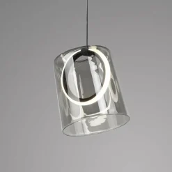 Paul Neuhaus Suspension LED Zula, gris fumé, Ø 15 cm, verre| Suspensions Led|Suspensions