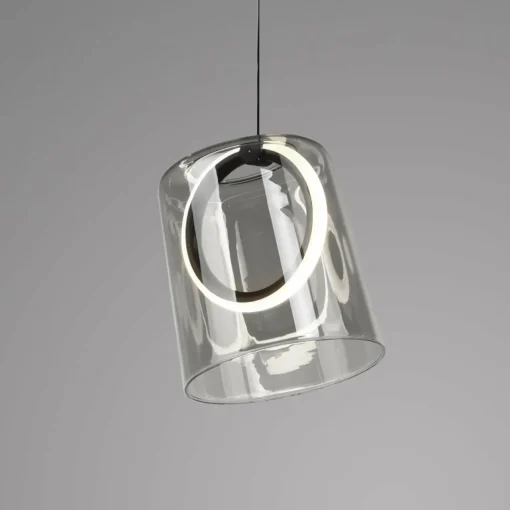 Paul Neuhaus Suspension LED Zula, gris fumé, Ø 15 cm, verre| Suspensions Led|Suspensions