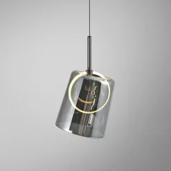 Paul Neuhaus Suspension LED Zula, gris fumé, Ø 15 cm, verre| Suspensions Led|Suspensions