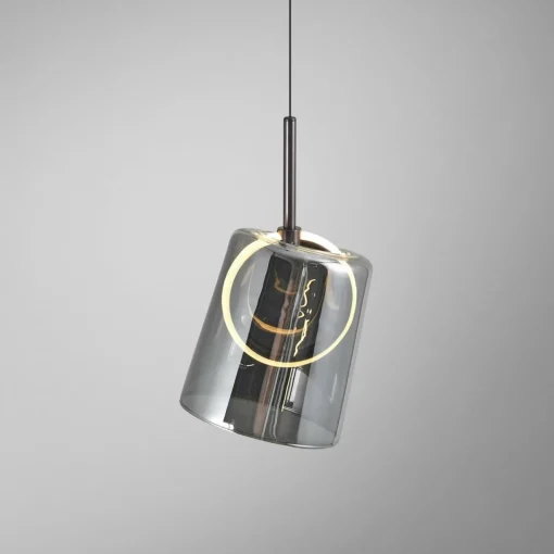 Paul Neuhaus Suspension LED Zula, gris fumé, Ø 15 cm, verre| Suspensions Led|Suspensions