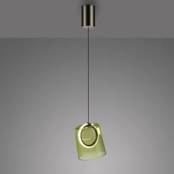 Paul Neuhaus Suspension LED Zula, vert, Ø 15 cm, verre| Suspensions Led|Suspensions