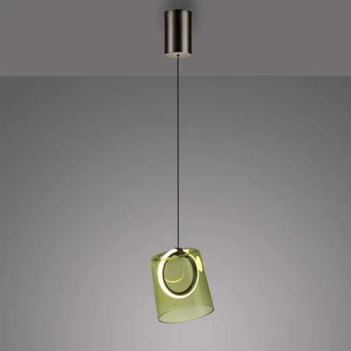Paul Neuhaus Suspension LED Zula, vert, Ø 15 cm, verre| Suspensions Led|Suspensions