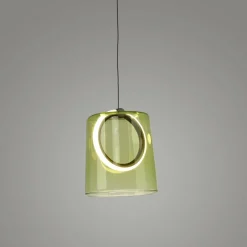 Paul Neuhaus Suspension LED Zula, vert, Ø 15 cm, verre| Suspensions Led|Suspensions