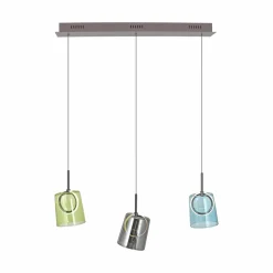 Paul Neuhaus Suspension LED Zula, longueur 87 cm, multicolore, à 3 lampes.| Suspensions Led|Suspensions