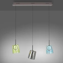 Paul Neuhaus Suspension LED Zula, longueur 87 cm, multicolore, à 3 lampes.| Suspensions Led|Suspensions