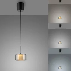 Paul Neuhaus Suspension LED Rika, Ø 15 cm, verre, intensité variable| Suspensions Led|Suspensions