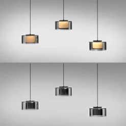 Paul Neuhaus Suspension LED Rika, 71 cm, verre, intensité variable| Suspensions Led|Suspensions