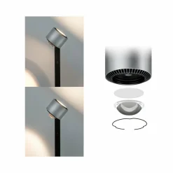 Paulmann Aldan liseuse LED, noir/alu| Lampadaires Led|Lampadaires