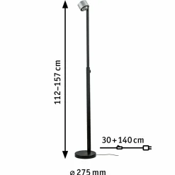 Paulmann Aldan liseuse LED, noir/alu| Lampadaires Led|Lampadaires
