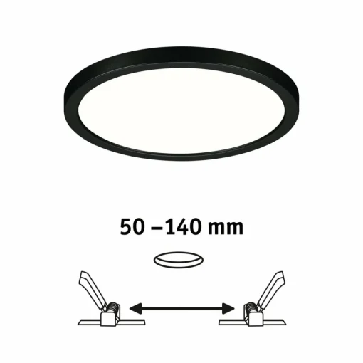 Paulmann Areo panneau 3stepdim noir Ø17,5cm 4000K| Spots Encastrés Led|Luminaires Led D'Intérieur