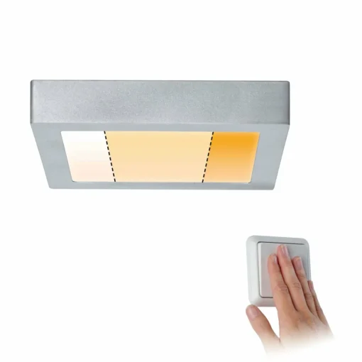Paulmann Carpo plafonnier LED chromé 22,5x22,5 cm| Plafonniers Led|Plafonniers