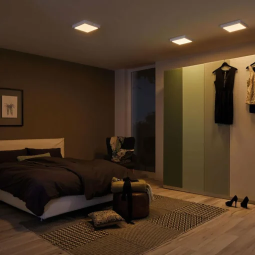 Paulmann Carpo plafonnier LED chromé 22,5x22,5 cm| Plafonniers Led|Plafonniers