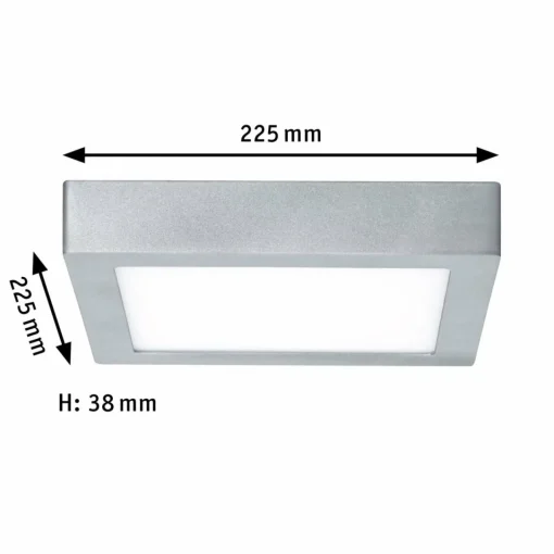 Paulmann Carpo plafonnier LED chromé 22,5x22,5 cm| Plafonniers Led|Plafonniers
