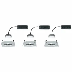 Paulmann Coin Slim spot enc. LED lot de 3 ang. alu| Spots Encastrés Led|Luminaires Led D'Intérieur