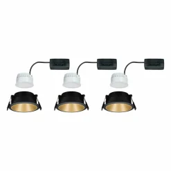 Paulmann Cole spot LED, doré-noir, lot de 3| Spots Encastrés Led|Luminaires Led D'Intérieur