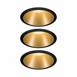 Paulmann Cole spot LED, doré-noir, lot de 3| Spots Encastrés Led|Luminaires Led D'Intérieur