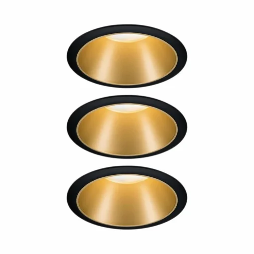 Paulmann Cole spot LED, doré-noir, lot de 3| Spots Encastrés Led|Luminaires Led D'Intérieur