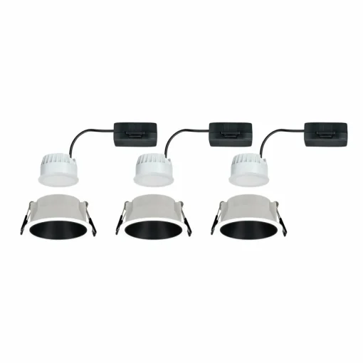 Paulmann Cole spot LED, noir-blanc, lot de 3| Spots Encastrés Led|Luminaires Led D'Intérieur