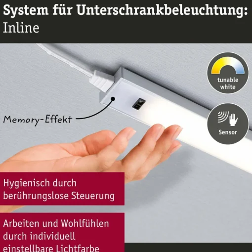 Paulmann lampe sous meuble Inline set de démarrage 2 pièces chrome 35 cm| Luminaires Led D'Intérieur