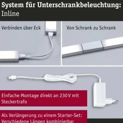 Paulmann lampe sous meuble Inline 2 extension blanc 35 cm CCT| Luminaires Led D'Intérieur