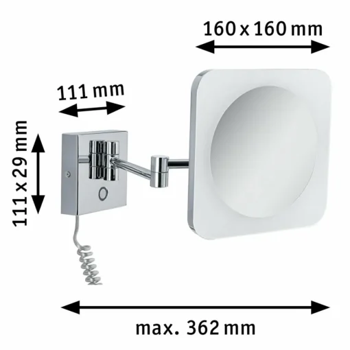 Paulmann miroir LED Jora IP44 WhiteSwitch| Appliques Murales Led|Appliques Murales