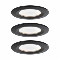 Paulmann Nova Coin 3x rond 3Stepdim fixe noir| Spots Encastrés Led|Luminaires Led D'Intérieur