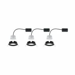 Paulmann Nova Coin 3x rond 3Stepdim fixe noir| Spots Encastrés Led|Luminaires Led D'Intérieur