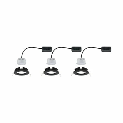 Paulmann Nova Coin 3x rond 3Stepdim fixe noir| Spots Encastrés Led|Luminaires Led D'Intérieur