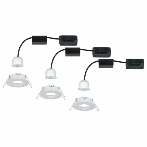 Paulmann Nova mini 3 spots encastrés IP44 blanc| Spots Encastrés Led|Luminaires Led D'Intérieur