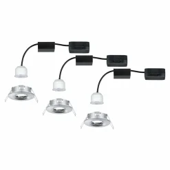 Paulmann Nova mini 3 spots encastrés IP44 chromé| Spots Encastrés Led|Luminaires Led D'Intérieur
