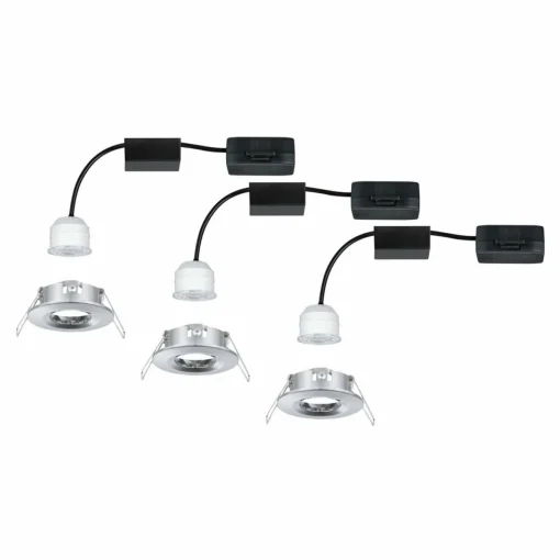 Paulmann Nova mini 3 spots encastrés IP44 chromé| Spots Encastrés Led|Luminaires Led D'Intérieur