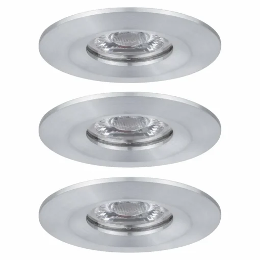 Paulmann Nova mini 3 spots encastrés IP44 alu| Spots Encastrés Led|Luminaires Led D'Intérieur
