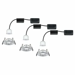 Paulmann Nova mini 3 spots encastrés IP44 alu| Spots Encastrés Led|Luminaires Led D'Intérieur