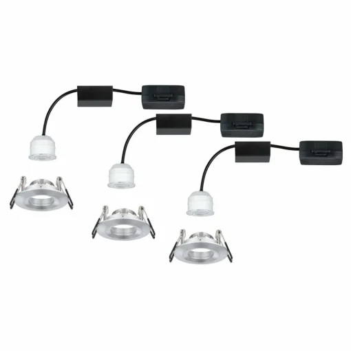 Paulmann Nova mini 3 spots encastrés IP44 alu| Spots Encastrés Led|Luminaires Led D'Intérieur