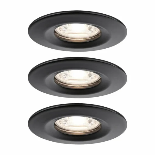 Paulmann Nova Mini spot encastré x3 fixe noir| Spots Encastrés Led|Luminaires Led D'Intérieur