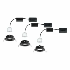 Paulmann Nova Mini spot encastré x3 fixe noir| Spots Encastrés Led|Luminaires Led D'Intérieur
