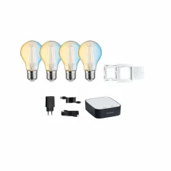 Paulmann Smart Home Bundle ZigBee 4x E27 7W LED Filament CCT| Ampoules Connectées Et Intelligentes|Ampoules Connectées Et Intelligentes