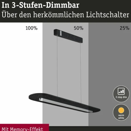Paulmann Suspension LED Tulga, anthracite, feutre, 3-step-dim| Suspensions Led|Suspensions