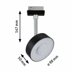 Paulmann URail spot Circle noir dimmable 4 000 K| Luminaires Led D'Intérieur