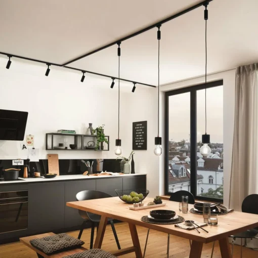 Paulmann URail Spot LED Tubo noir 4.000 K| Luminaires Led D'Intérieur