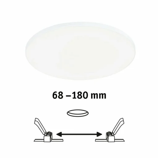 Paulmann Veluna Edge IP44 4.000K variateur d'intensité Ø 20cm| Spots Encastrés Led|Luminaires Led D'Intérieur