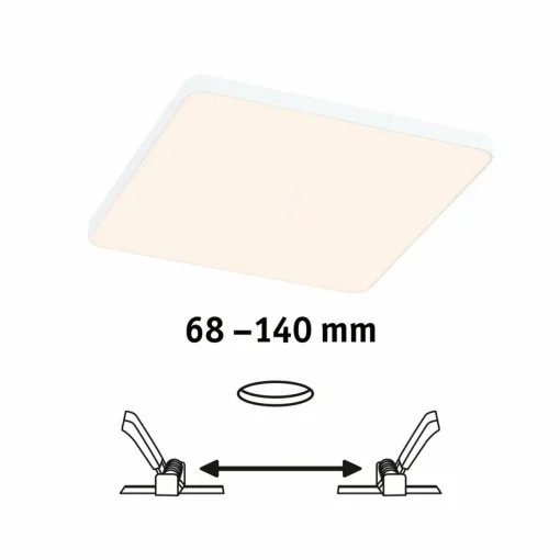 Paulmann Veluna Edge IP44 3000K variateur d'intensité 16x16cm| Spots Encastrés Led|Luminaires Led D'Intérieur