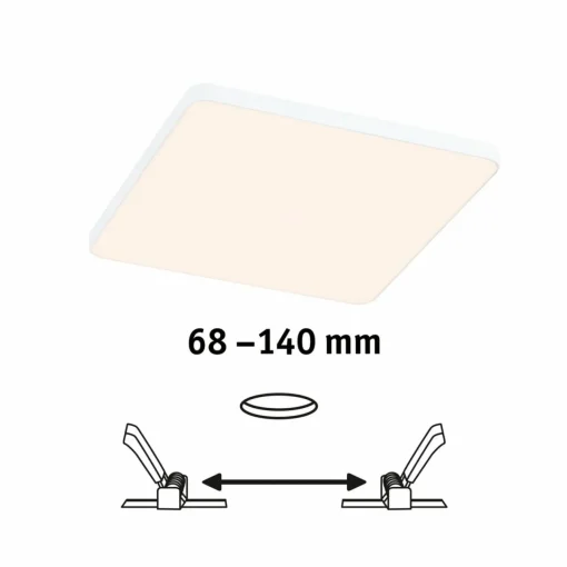 Paulmann Veluna Edge IP44 3000K variateur d'intensité 16x16cm| Spots Encastrés Led|Luminaires Led D'Intérieur