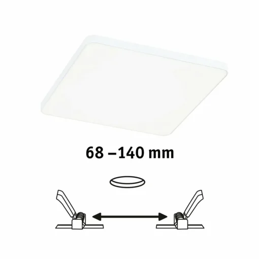 Paulmann Veluna Edge LED à encastrer IP44 4000K 16x16cm| Spots Encastrés Led|Luminaires Led D'Intérieur