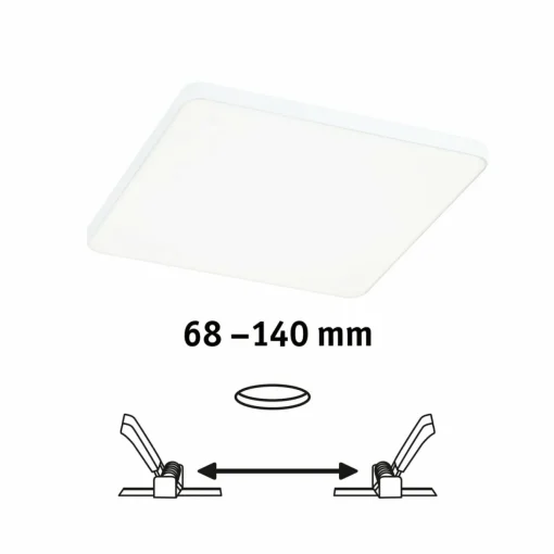 Paulmann Veluna Edge LED à encastrer IP44 4000K 16x16cm| Spots Encastrés Led|Luminaires Led D'Intérieur