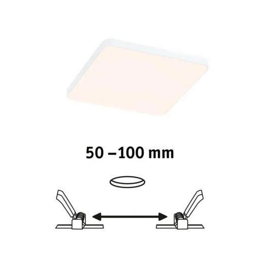 Paulmann Veluna Edge LED encastré IP44 3000K 12x12cm| Spots Encastrés Led|Luminaires Led D'Intérieur