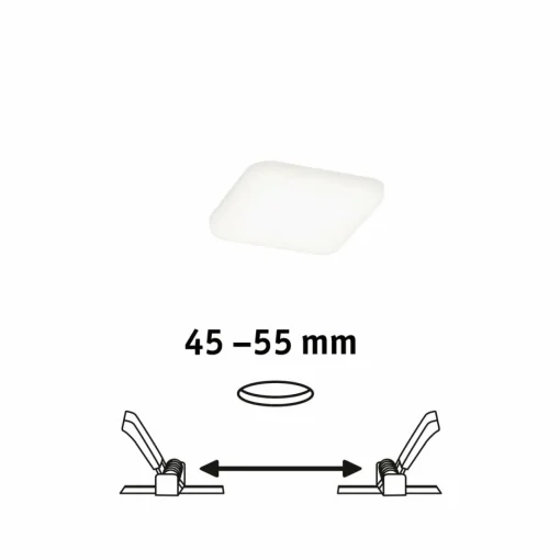 Paulmann Veluna lampe LED 4 000 K 7,5x7,5| Spots Encastrés Led|Luminaires Led D'Intérieur