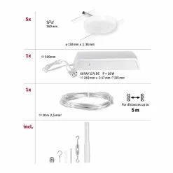 Paulmann Wire DiscLED système câble LED, 5 lampes| Luminaires Led D'Intérieur