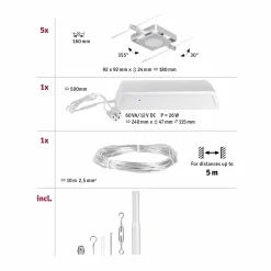 Paulmann Wire MacLED système câble LED, 5l chromé| Luminaires Led D'Intérieur