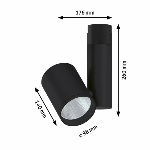 Paulmann Zeuz URail Spot 3.000K 15° noir mat| Luminaires Led D'Intérieur